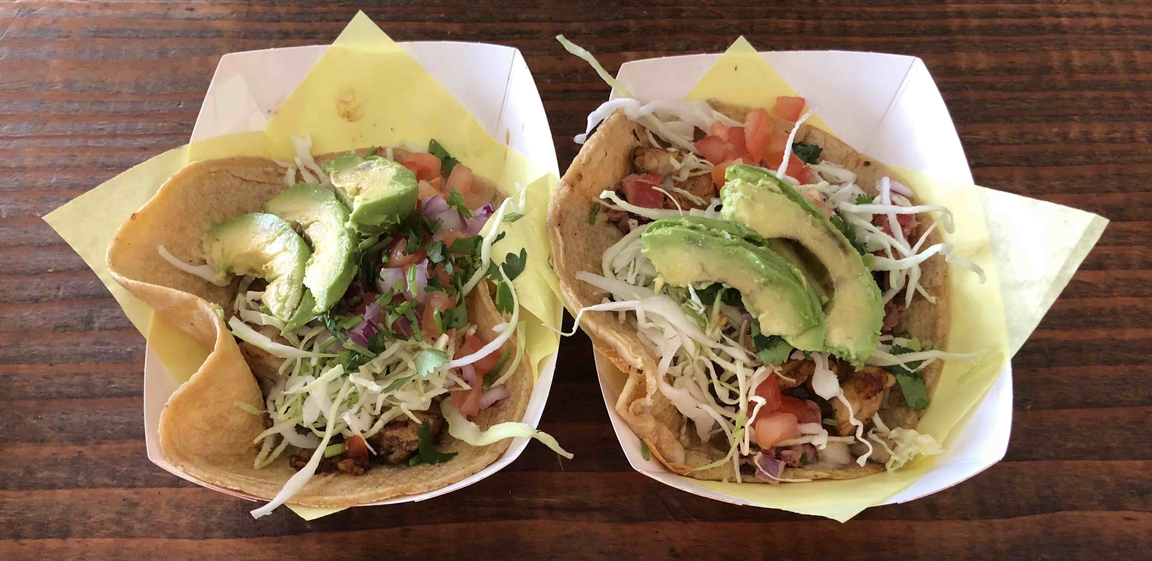Two fish tacos from Oscar's in San Diego, California