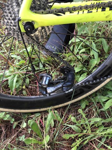 I'm just glad this waited to happen until AFTER Rococorba! Hanging rear derailleur because derailleur hangar broke off