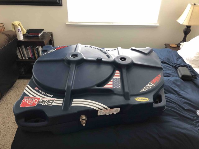 My Giant TCR inside my BikeBoxAlan case, all ready to go for its flight to Girona, Spain! Giant TCR inside BikeBoxAlan case step 4 ready for airline travel