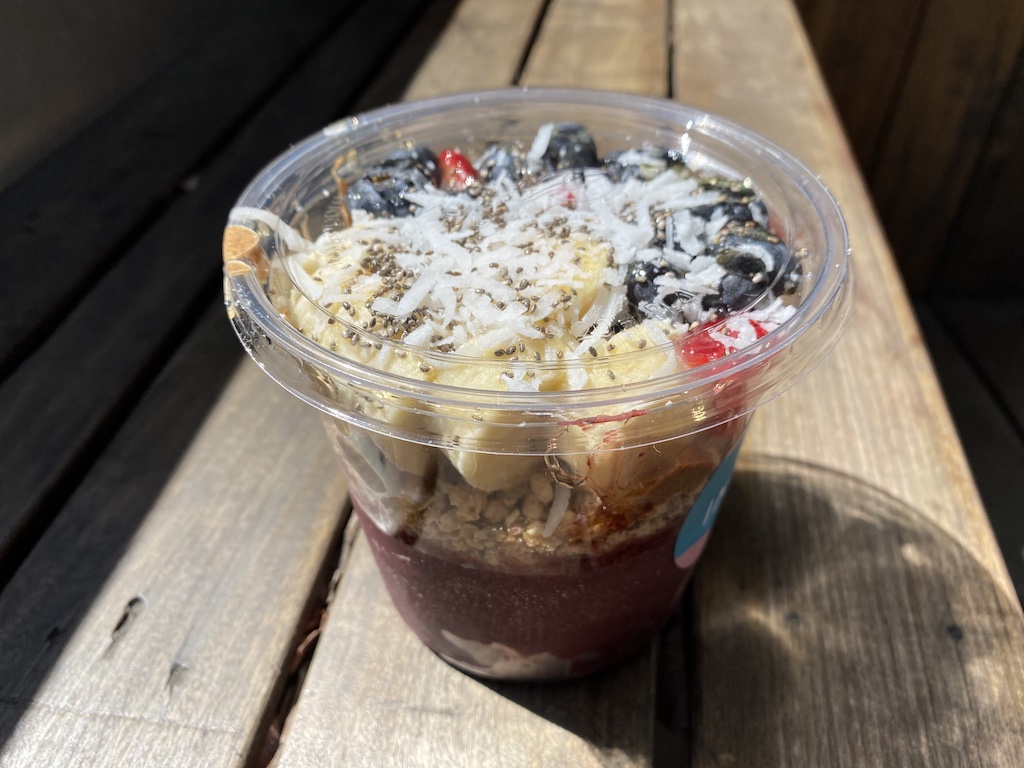 Acai bowl from Indie Superette in the Marina district of San Francisco.