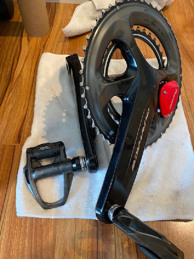 Cleaning your bike can be good for your soul, let me tell you Pioneer power meter Dura Ace cranksets removed from bike for cleaning