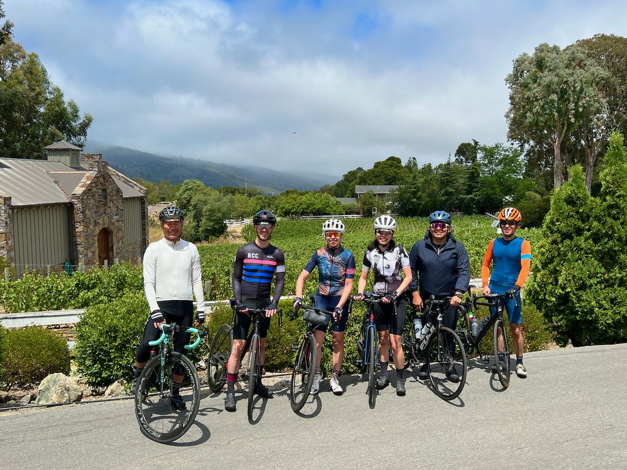 Rapha Cycling Club San Francisco group near Clos de la Tech in Redwood City, California