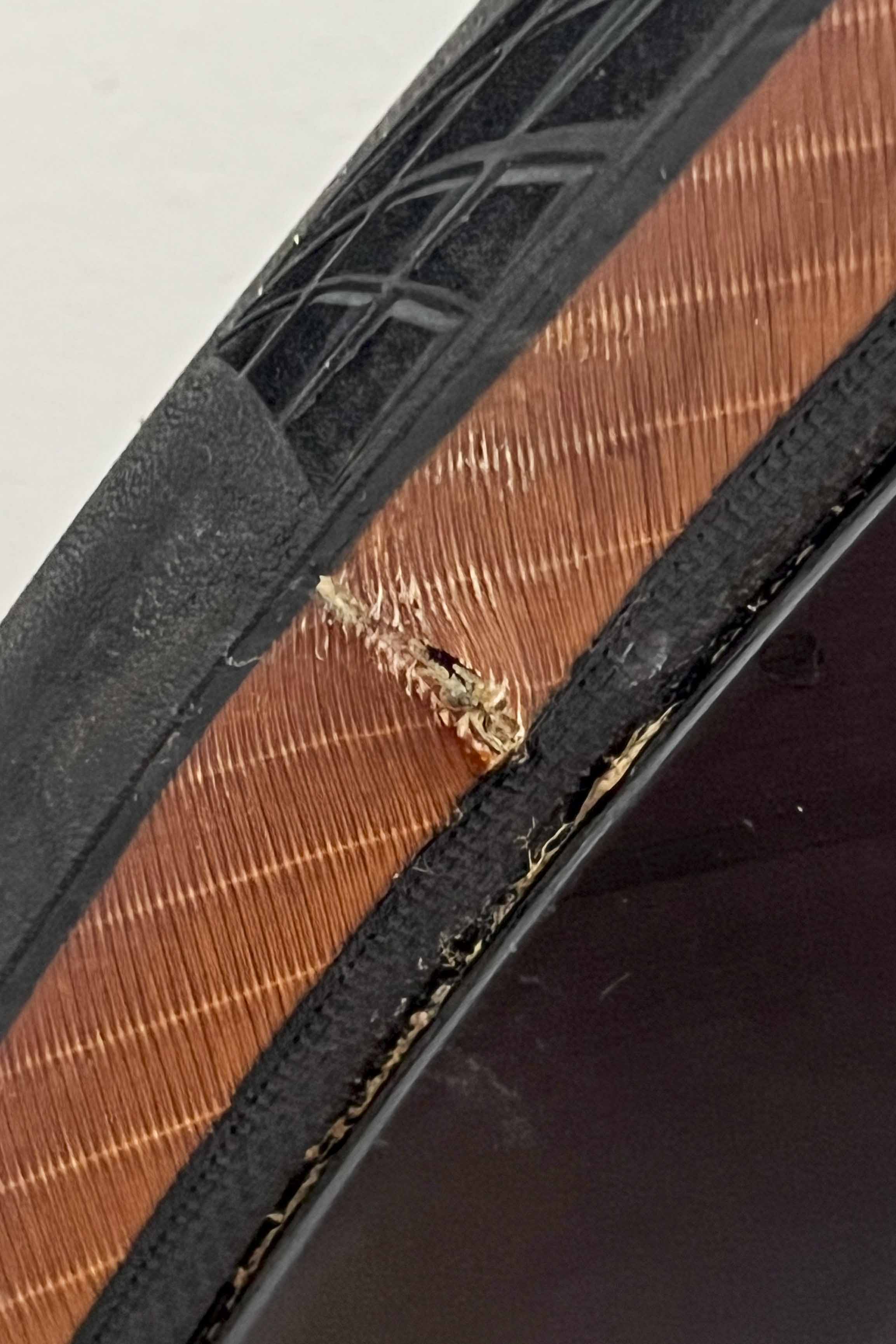Sidewall tire seam split on Continential GP5000 tubeless tire