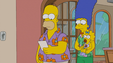 Homer Simpson gif showing glasses breaking when seeing an expensive bill