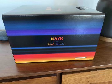 Outside box design for the Paul Smith custom Kask Utopia bicycle helmet