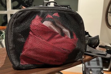 Side view of the ScIcon Race Day Rain bag showing its mesh pocket