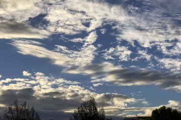 It's out there somewhere! Clouds in the sky at sunset