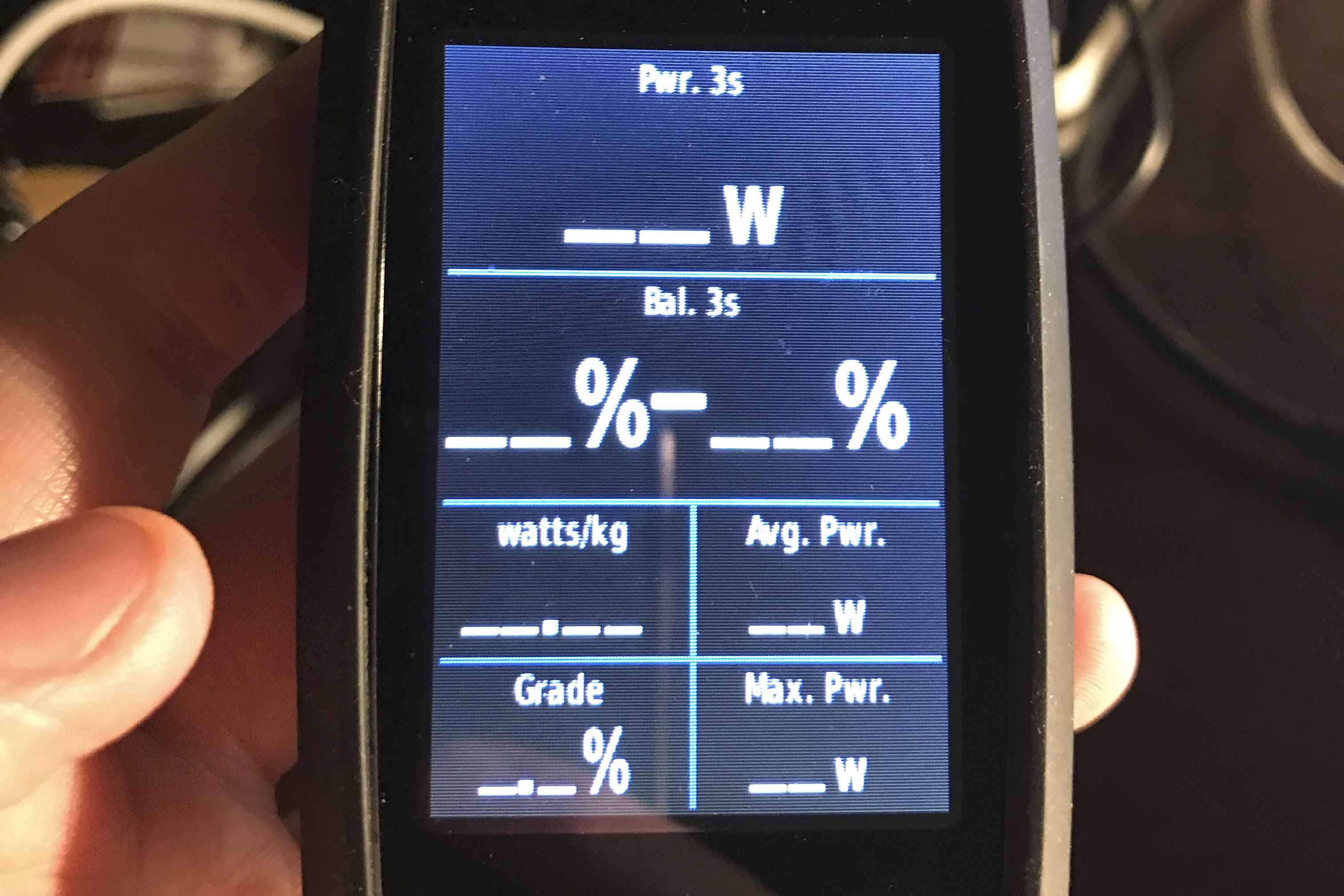 Garmin 810 cycling computer showing no metrics