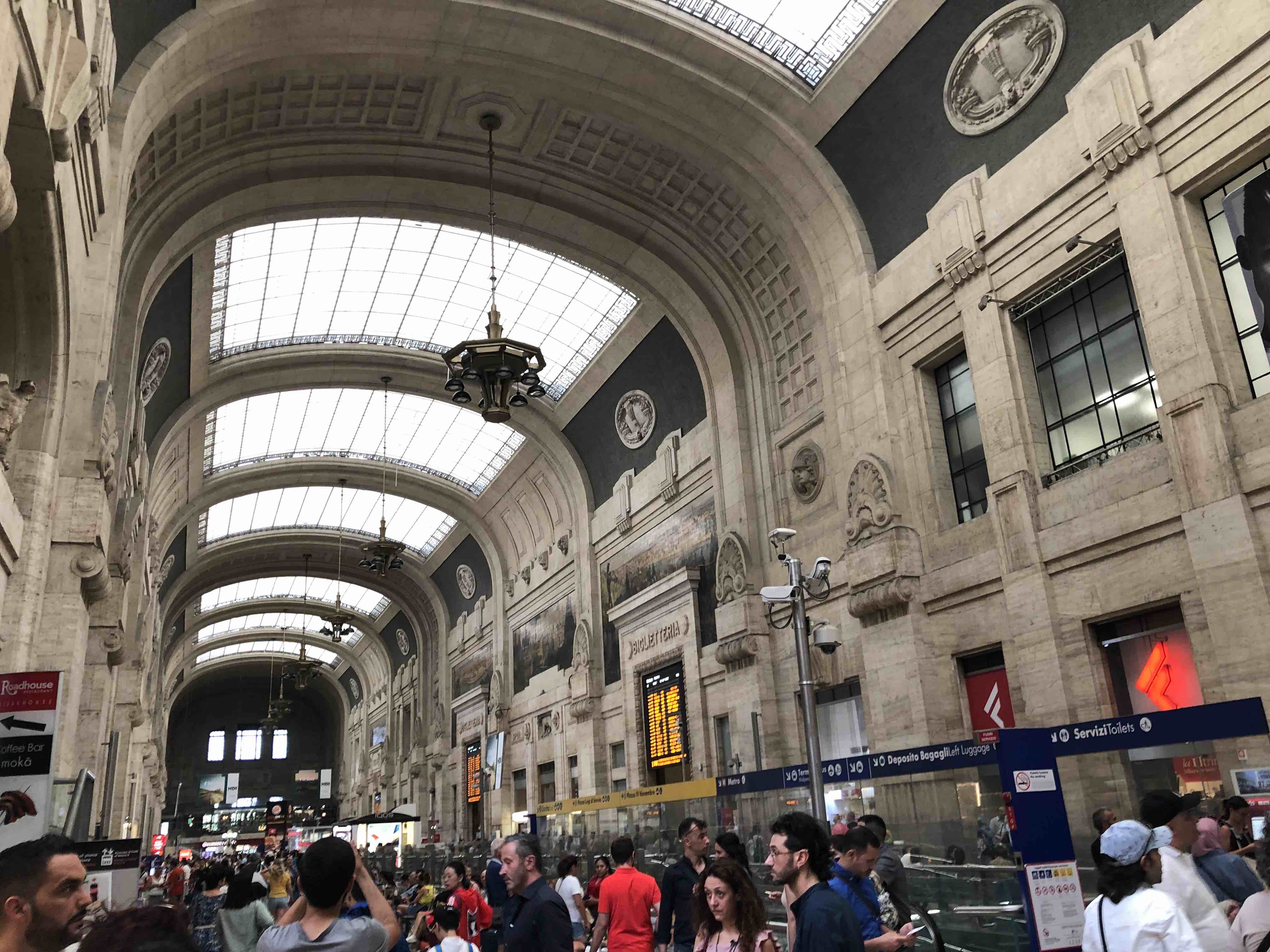 Inside the Milan Centrale train station