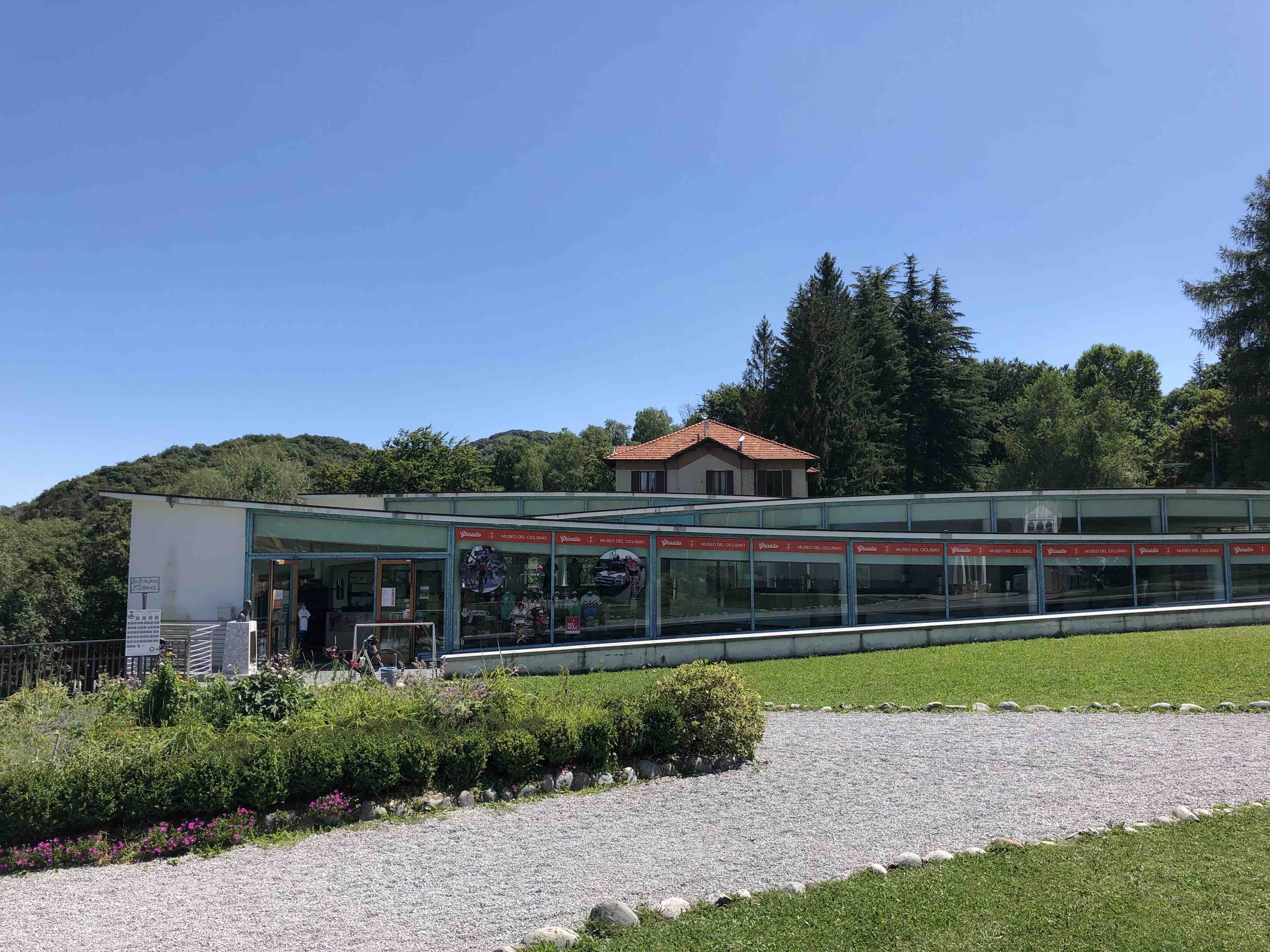 Modern museum of Museo del Ciclismo in the hills above Bellagio, Italy