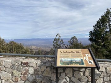 Viewpoint out over San Pedro River Valley from near the top of Mount Lemmon in Tucson, Arizona