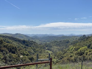 Even going down the other side is crazy steep! The view out over what's called The Wall near Sky Ranch along Santa Rosa Creek Road