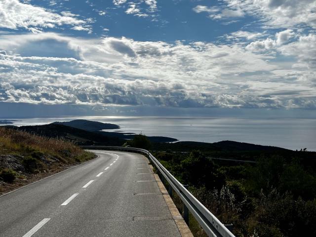 View looking out over the west side of Hvar island in Croatia from a ridge road
