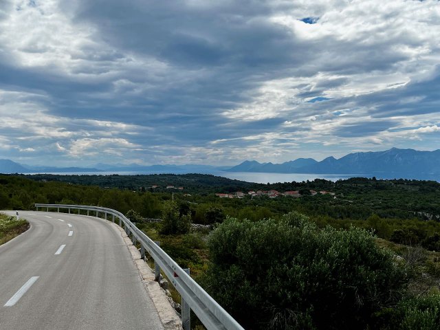 View looking east and south from the top of Hvar island in Croatia