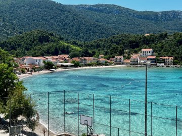 That water looked so inviting! View out over Zuljana beach in Croatia