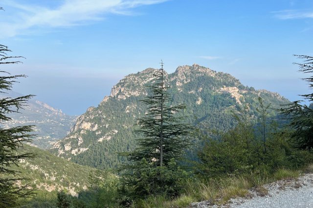 View out over the Mediterranean near Sainte Agnès and the top of the Col de la Madone