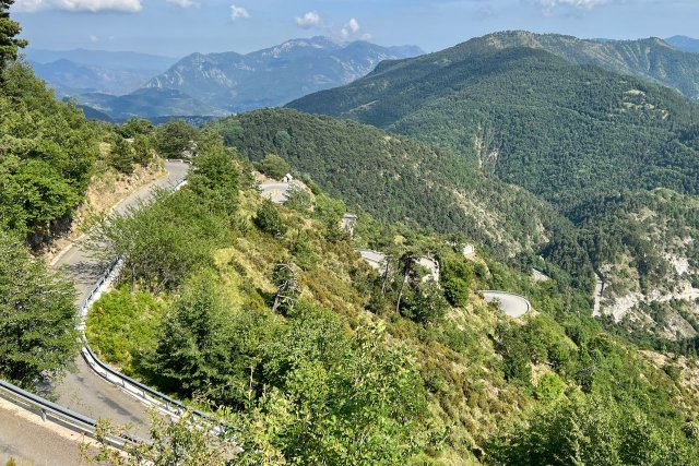 Lacets or switchbacks near L'Escarène, France