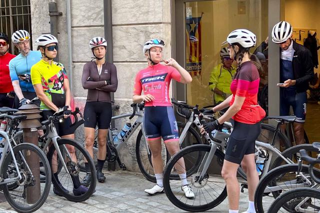 Lucy Shaw, a former British racer, leading a Trek Travel group ride.
