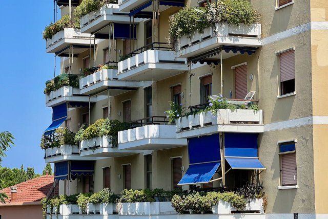 Colorful verandas near San Lorenzo, Italy