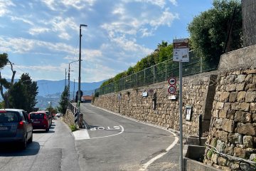 Beginning ascent of the famous Poggio climb in Italy