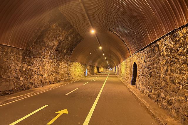 Converted rail tunnel turned bike path near San Lorenzo, Italy