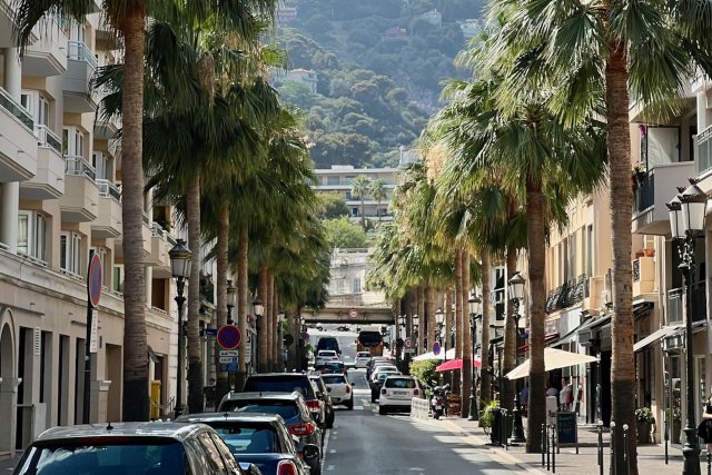Main street of downtown Beaulieu-sur-Mer, France