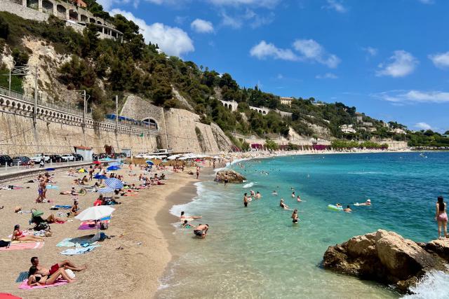 View over the beach in Villefranche-sur-Mer, France