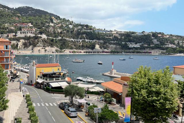 View out over the harbor in Villefranche-sur-Mer, France