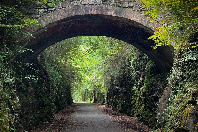 Bridge over the bike path near Menaggio, Italy.