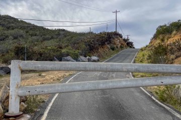 Gate across Millar Ranch Road on the way up to San Miguel Mountain