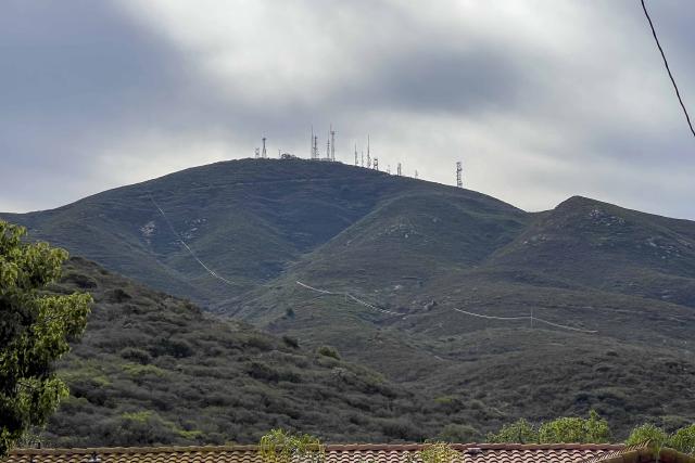 View of the radio towers on top of San Miguel Mountain along Millar Anita Lane