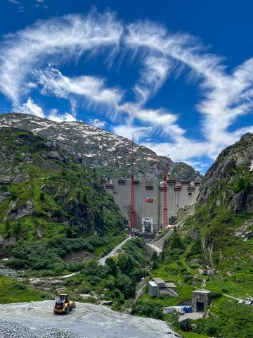 Seriously, this was impressive to behold Hydroelectric dam being built near the top of the Grimselpass
