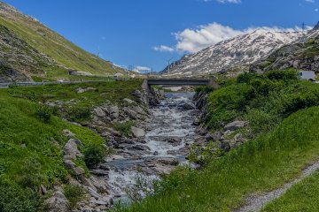Gotthardreuss flowing down from the Gotthardpass