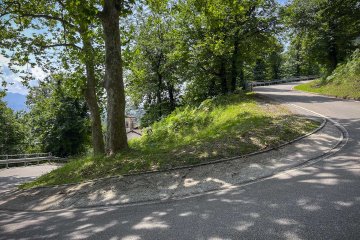 This climb just about killed me, the switchbacks are short and steep, and there are a LOT of them. Steep road climb out of Gravesano, Switzerland
