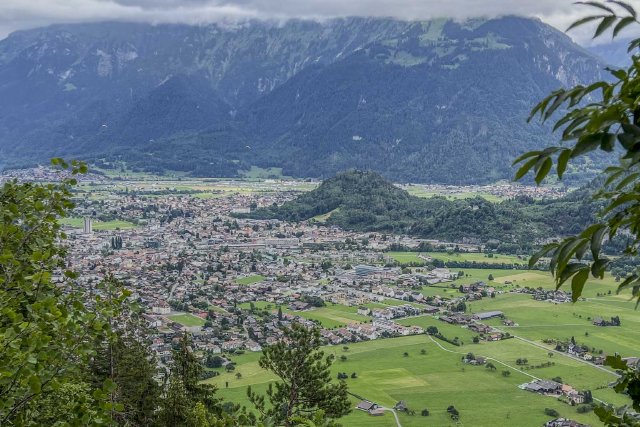 View over Interlaken from the Restaurant Luegibrüggli