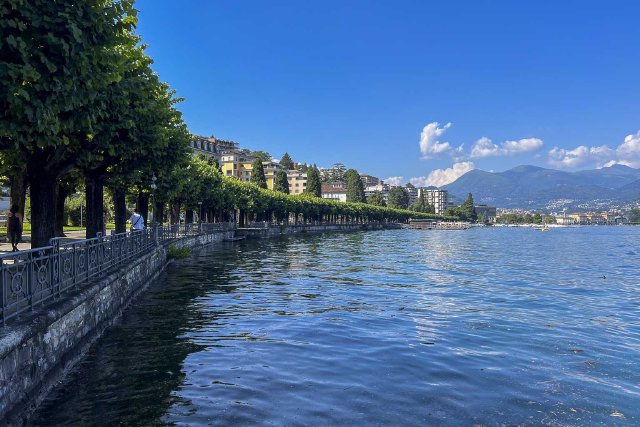 View over the waterfront of the city of Lugano.