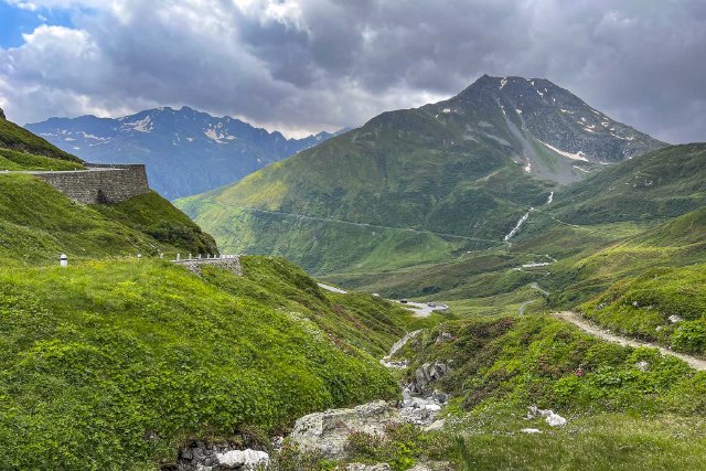 View south near the top of the Oberalppass